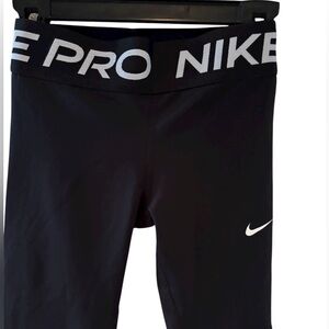 Nike Kids Black Leggings with White Logo